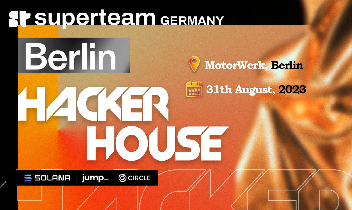 Even though you are not hearing about Solana in your CT feed, this doesn’t mean things are not happening.

In fact, it’s quite the opposite!

I present to you the next big solana event: 🔥The Berlin <a href="/hackerhouses/">Hacker Houses</a> 🔥

a 🧵