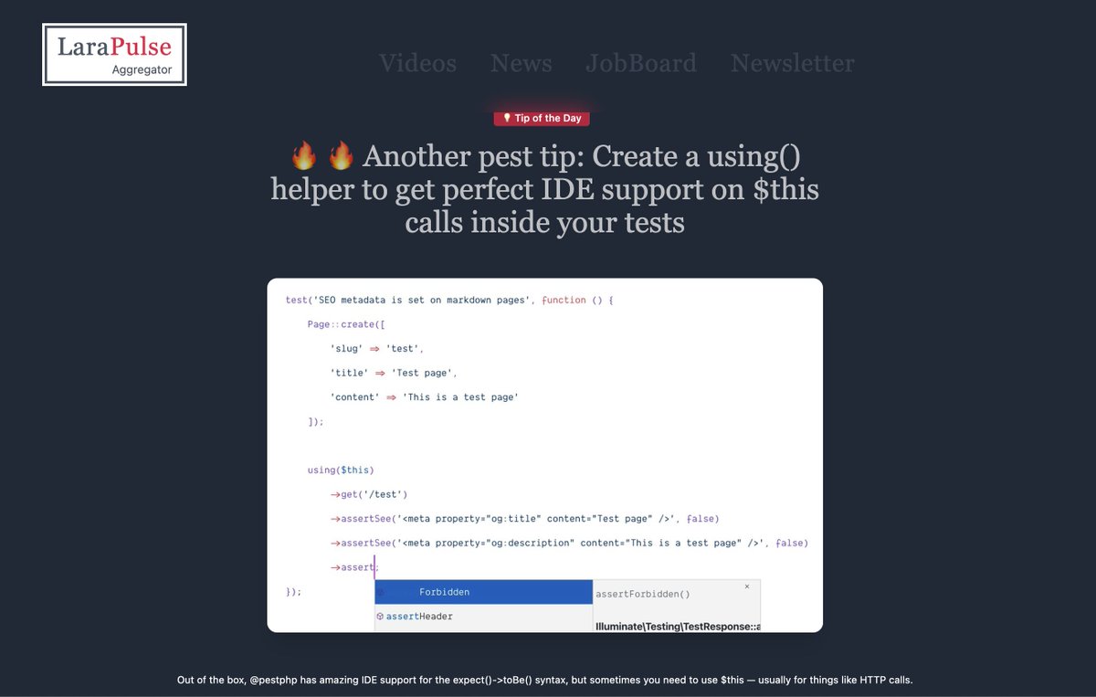 geetpurwar's tweet image. LaraPulse Update: Now get a Laravel Tip when you open a new tab. #buildInPublic #laravelTips #laravel #chromeExtension
chrome.google.com/webstore/detai…