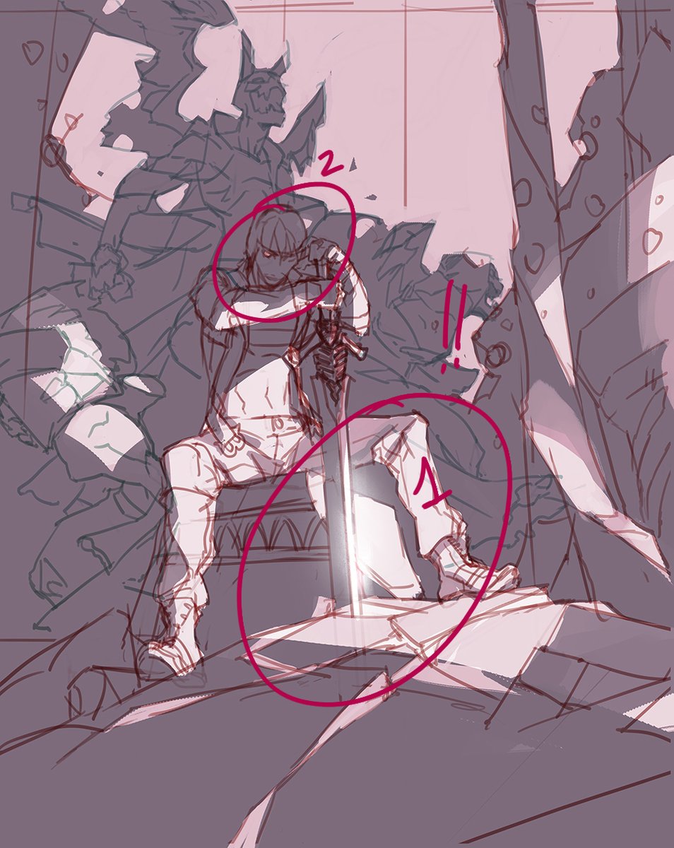 toni_infante's tweet image. Values are everything. 
🖌I use lighter colors and contrast on the main focus point. 
🖌Create hierarchy and guide the eye trough the image. Trough main, secondary and the rest of elements in that order.
🖌A quick grayscale study before painting, can make a huge difference and…