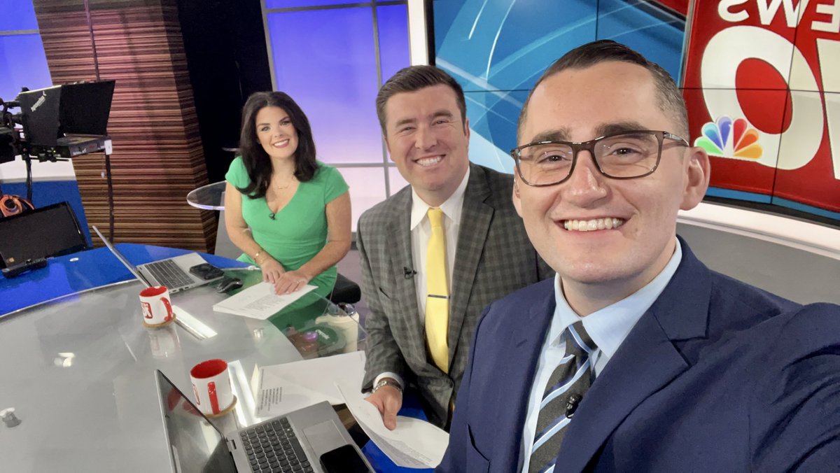 ColtonCwx's tweet photo. First time working with @SethWellsTV and @HallidayMaureen since their trip! Tune into News 10 Today with live local weather updates and updates on Hurricane Idalia.

Also, @DarrinRockcole is in and he will be LIVE from a Biggby Coffee location with live weather updates as well. https://t.co/L4X5tOY11K