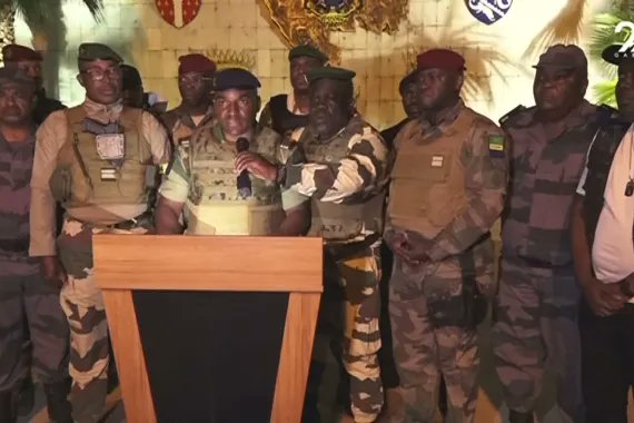 tradally's tweet photo. Soldiers appeared on Gabonese national television, announcing the cancellation of recent election results and the dissolution of “all the institutions of the republic”.

>

BREAKING NEWS Zimbabwe Coup in Gabon ECOWAS Cameroon #viralvideo Matilda President Ali Bongo Tems Africans https://t.co/3PS11Ey5SO