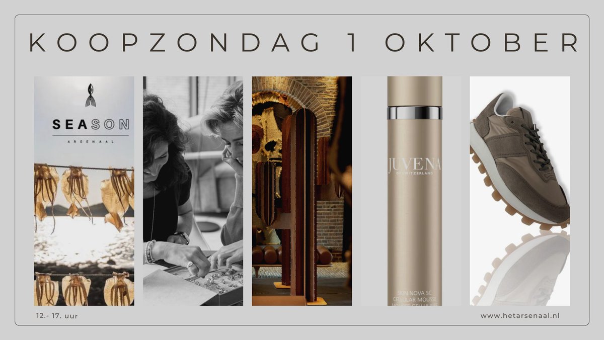 Zondag 1 oktober zijn we extra open voor de presentatie van nieuwe herfst- en wintercollecties. 
hetarsenaal.nl
#hetarsenaal #wearedesign #naarden #koopzondag