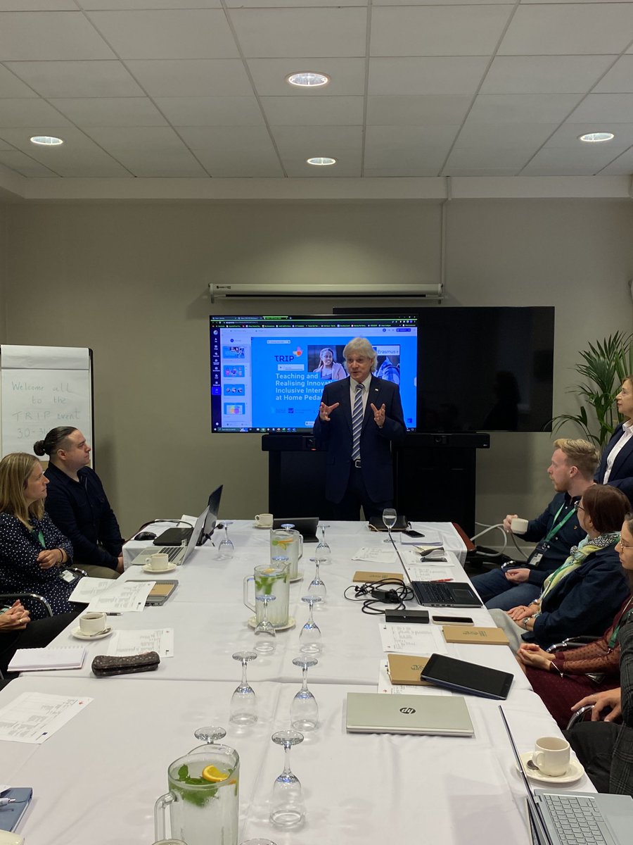 Prof Nigel Healey ⁦<a href="/ULGlobal/">UL Global</a>⁩ &amp; Dr Angela Farrell ⁦⁦<a href="/ResearchArtsUL/">Faculty of Arts, Humanities & Social Sciences @UL</a>⁩ welcoming our#Erasmusplus TRIP project partners for an exciting two days focusing on internationalisation at home, inclusion and the SDGs ⁦