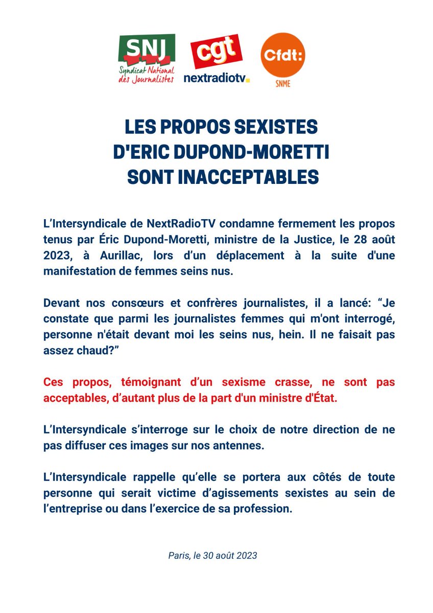 Vos propos sexistes sont inacceptables <a href="/E_DupondM/">Eric Dupond-Moretti</a>