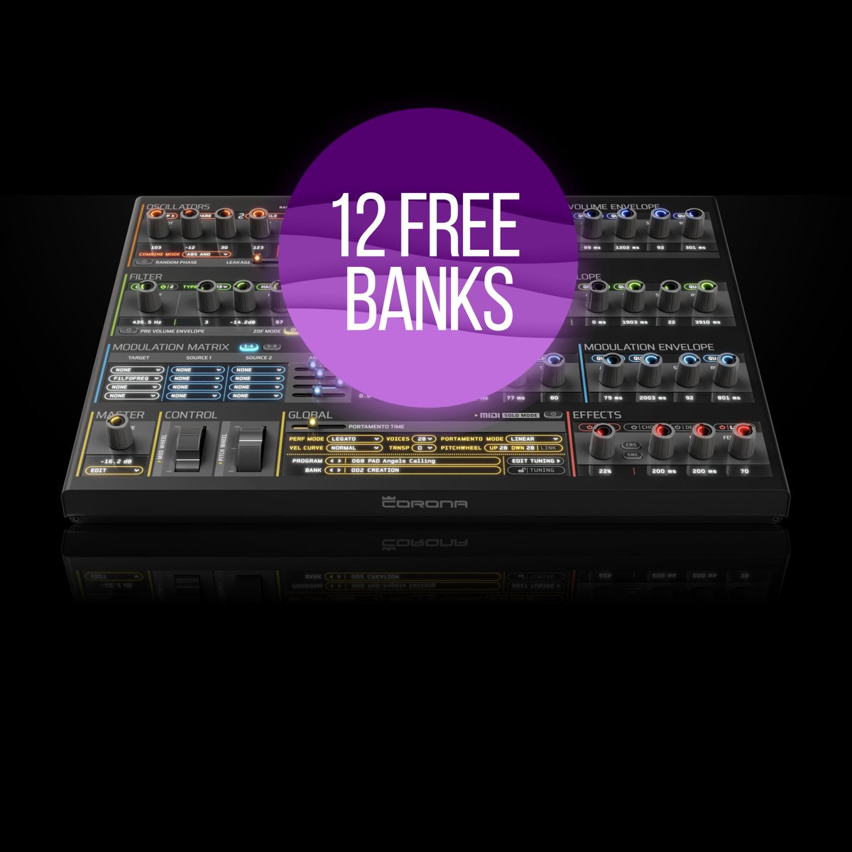 discodsp's tweet image. 🎶 Elevate your tracks with the Corona 12 Free Banks add-on for the discoDSP Corona soft synth! Includes banks like Caviar, Tinga Birds, The FXB Project Majestic, and more! Download for FREE now! 👉 discodsp.net/presets/discoD… #MusicProduction #SoftSynth