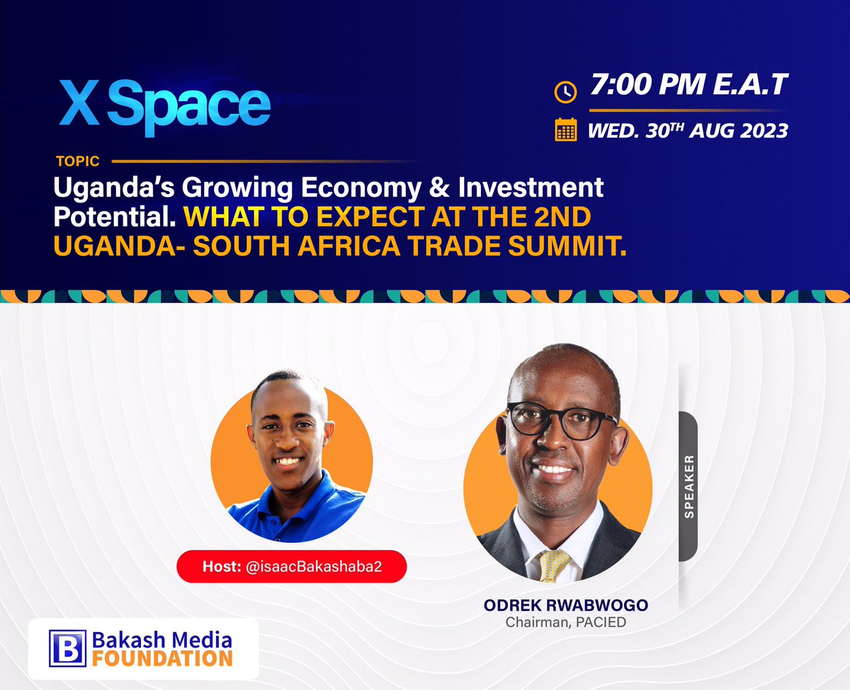 Join us on XSpace for a thought-provoking discussion on Uganda’s Growing Economy & Investment Potential: twitter.com/i/spaces/1ZkKz… #CareerEssentialSeries #Tellingthestory