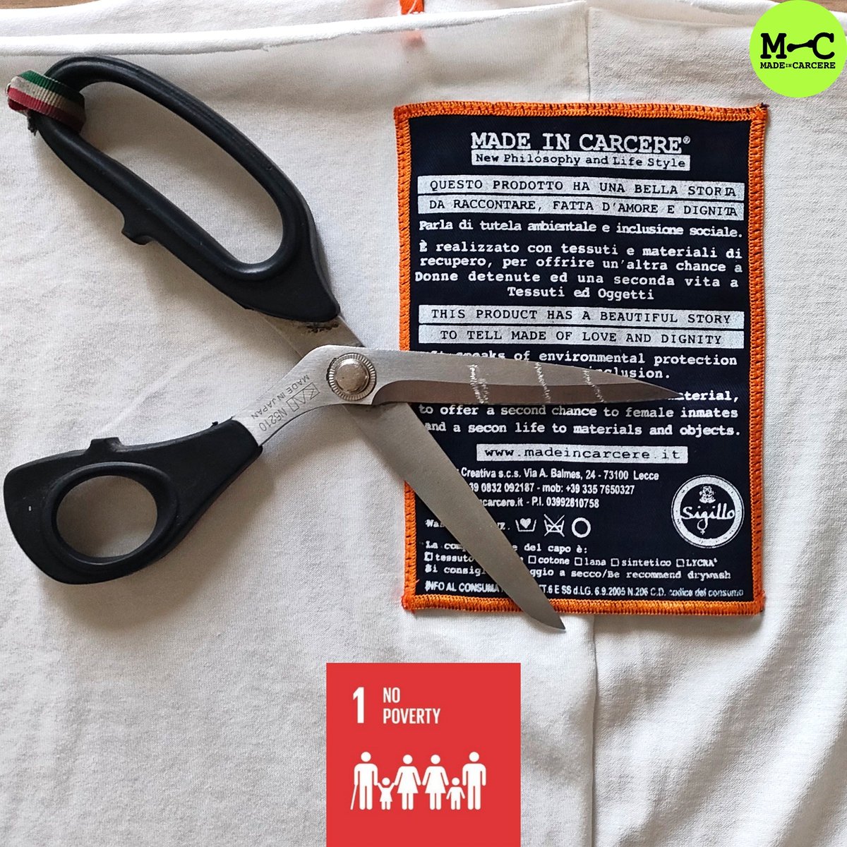 Le attività di Officina Creativa #madeincarcere sono allineate all’Obiettivo #1sdg: #sconfiggerelapovertà. I detenuti devono spesso sopperire alle esigenze per l’acquisto dei beni di #primanecessità e all’acquisto di alcuni #medicinali.