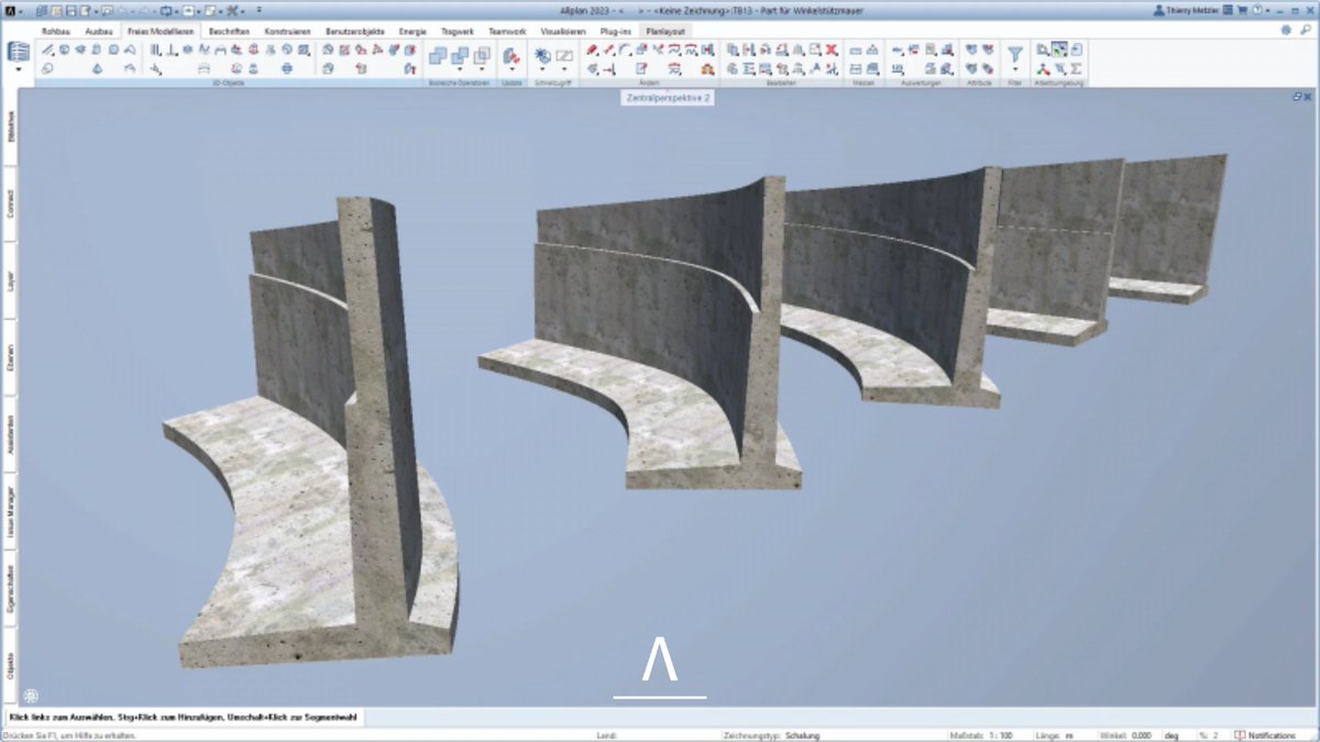 AllplanSchweiz's tweet image. 📣 Es gibt ein neues Allplan Part &quot;Winkelstützmauer&quot; in unserem Shop! 🛒
Jetzt profitieren! Bis Ende Jahr 31.12.2023 erhaltet ihr eine kostenlose Bürolizenz:
hubs.li/Q020F8KL0