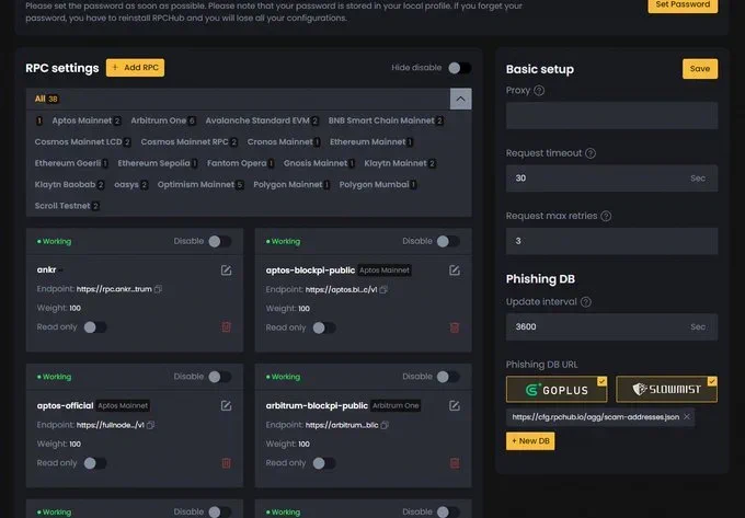 BerserkerHidden's tweet photo. If you forget your password, you have to reinstall RPCHub and you will lose all your configurations.  #arb #op #polygon https://t.co/aRrylTeaXv