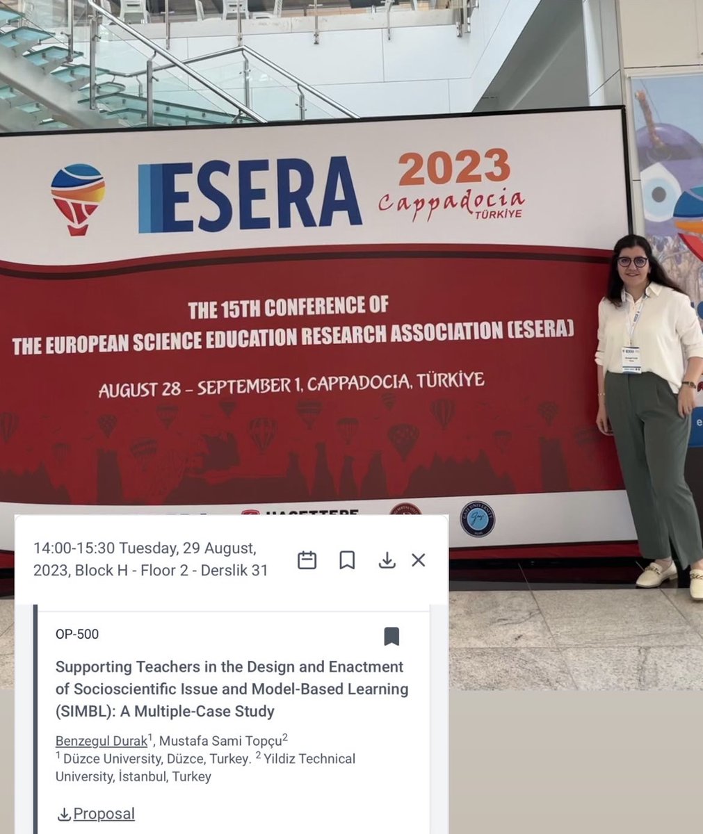 Grateful for the amazing experience of attending <a href="/esera2023/">esera2023</a>  and having the chance to present our research funded by <a href="/BapYtu/">YTÜ-BAP Koordinasyon Birimi</a>  🙌🎤 Sharing our work, with fellow attendees was truly inspiring. w/<a href="/msamitopcu/">Prof.Dr. Mustafa S. Topçu</a>