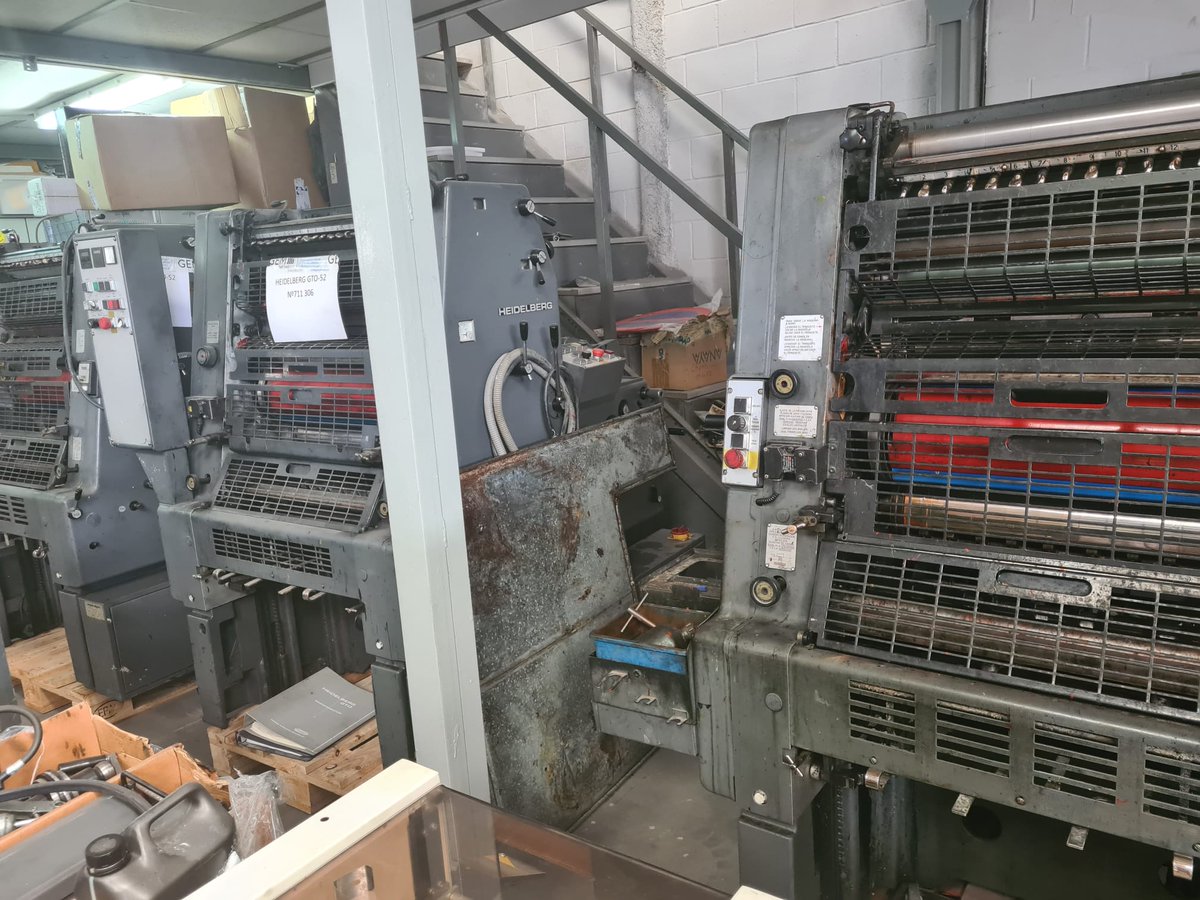 GEMACHINERY's tweet photo. Pack 3 Heidelberg Gto52+ for sell
Info@gemachinery.es https://t.co/GloDSOkHdq