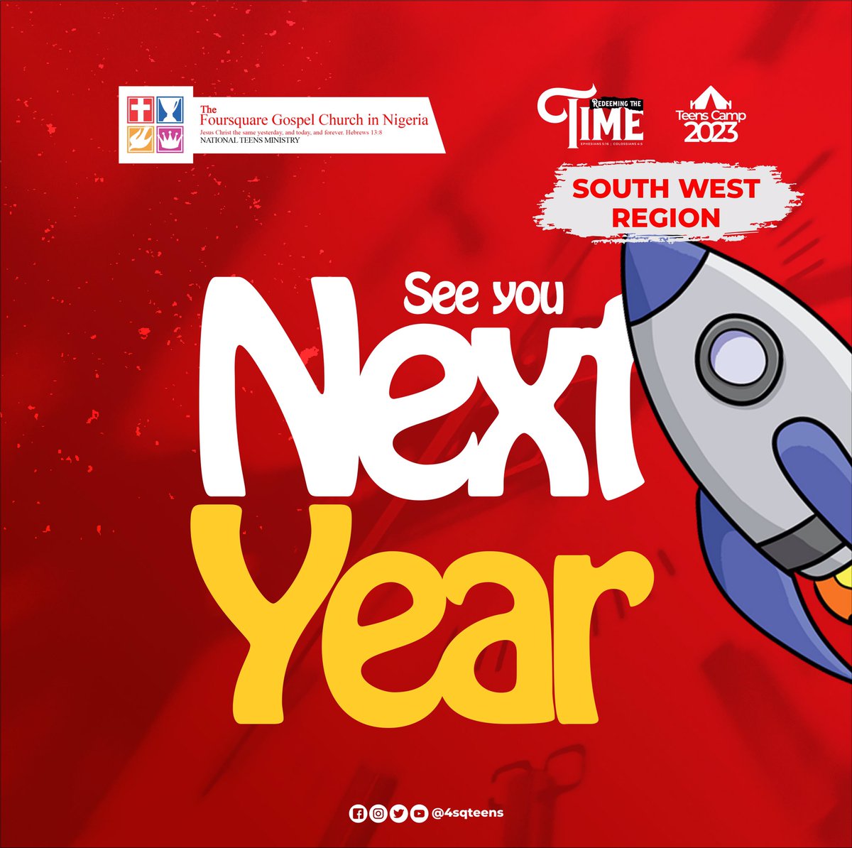 4sqteensng's tweet photo. South West Region, see you next year!!!
Do have a safe trip to your various destinations. We love you. 

#4sqteens #redeemingthetime #teenscamp2023 #iamredeemed #tc23 #southwestregion https://t.co/4dFDxREzMR