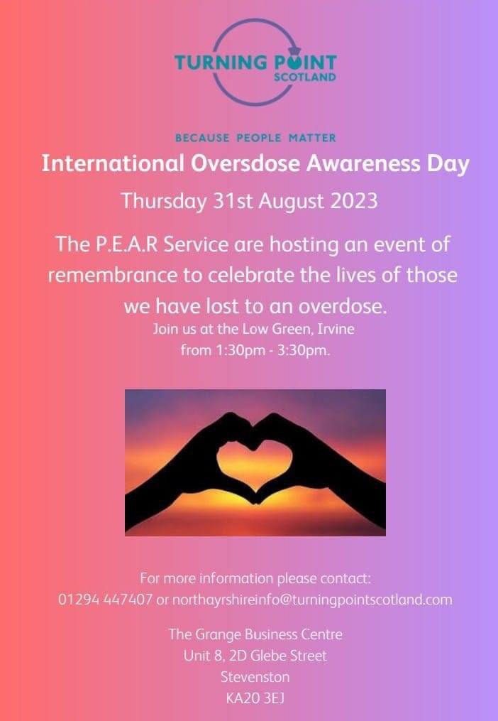 Tomorrow we remember the ones we loved & lost. To remember friends and honour strangers, sharing our grief & memories 💜@NAyrshirePEAR @NorthAADP @IrvineCafe