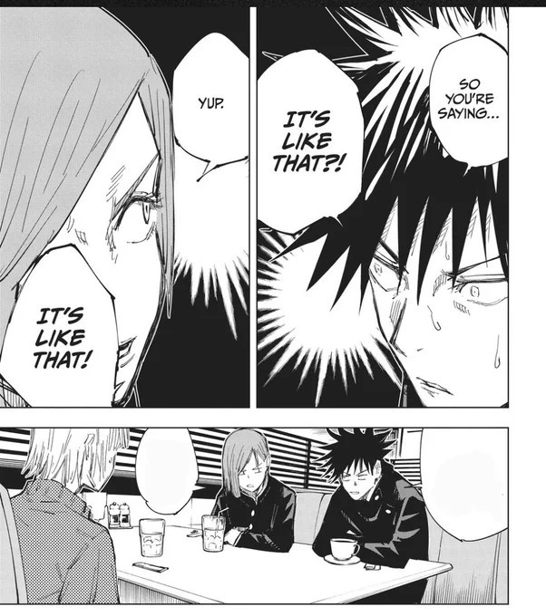 They animated this chapter AHHHH I hope we get to see Megumi not so subtly freaking out and that iconic text convo https://t.co/tID2cEahlP 