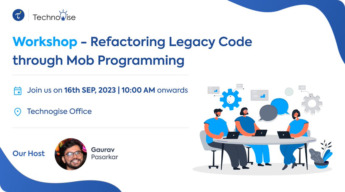 technogise's tweet image. Is your team grappling with the challenges of maintaining and updating legacy code?  
Unravel the secrets of efficient refactoring techniques in our upcoming workshop!
To register and to know more - lnkd.in/df_Nkdkr

Date: 16th SEP
Time: 9:45 AM ~2 PM
#RefactoringKata