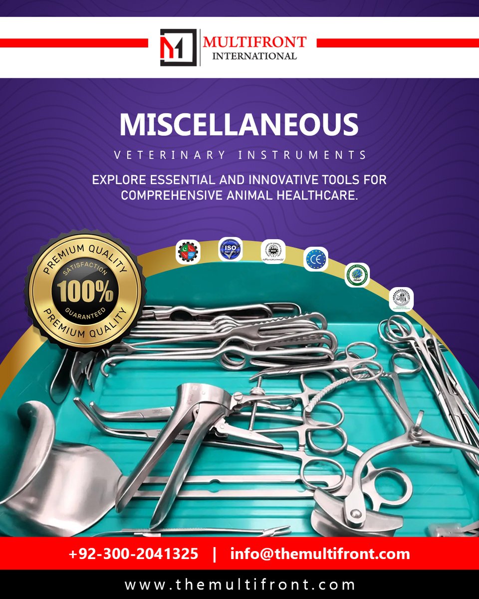 Trusted Surgical Instrument Supplier in Germany
#VeterinaryInstruments #AnimalHealthcare #SurgicalPrecision #VetSupplies #QualityInstruments #AnimalSurgery #VeterinaryCare #SurgicalTools #MultifrontInternational #GermanySupplier #VetTech #AnimalClinic #PetSurgery