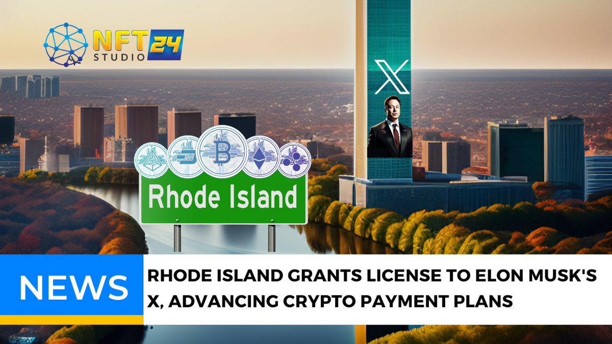 🚀 Exciting news in the world of crypto! Rhode Island has granted a license to @elonmusk's company, X, allowing it to offer #crypto payment plans. #elonmusk #rhodeisland This is a major step in the adoption of #cryptocurrencies and their integration into our daily lives. 💰🌐…