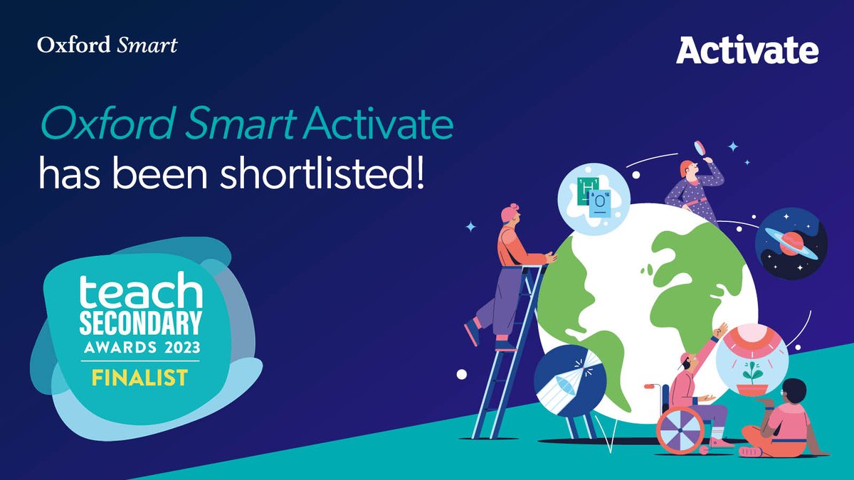 OUPSecondary's tweet image. 📣 #OxfordSmart Activate has been shortlisted for @TeachSecondary Assessment Award 2023 for helping teachers to:

✅ Check students' understanding
✅ Improve feedback
✅ Track progress
✅ Drive school improvement

Find out more: ow.ly/aqev50PASpi

#TeachAwards #KS3Science