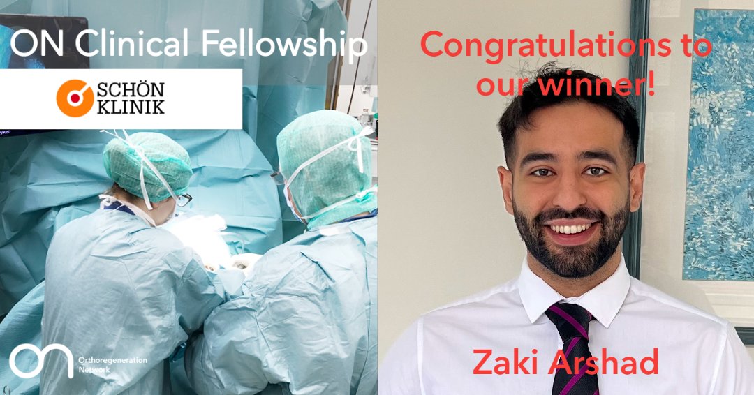 on_found's tweet photo. Congrats to Zaki Arshad for winning the ON #clinicalfellowship @SchoenKlinik in Munich! He can look over the shoulder of #orthoregeneration expert Markus Walther and gain unique insights into his work.
#education #orthopedics #orthopedicsurgery #onfoundation @Zakiarshad_7 https://t.co/WQPwf4fjf4