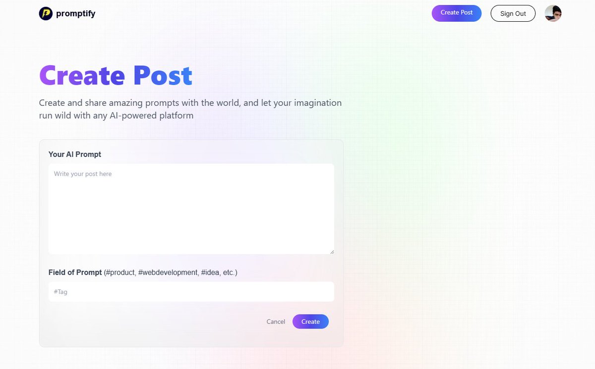 muhsinDotJs's tweet image. Completed my first NextJs mini project "Promptify".
@jsmasterypro
#NextJs #Javascriptmastery #promptopia