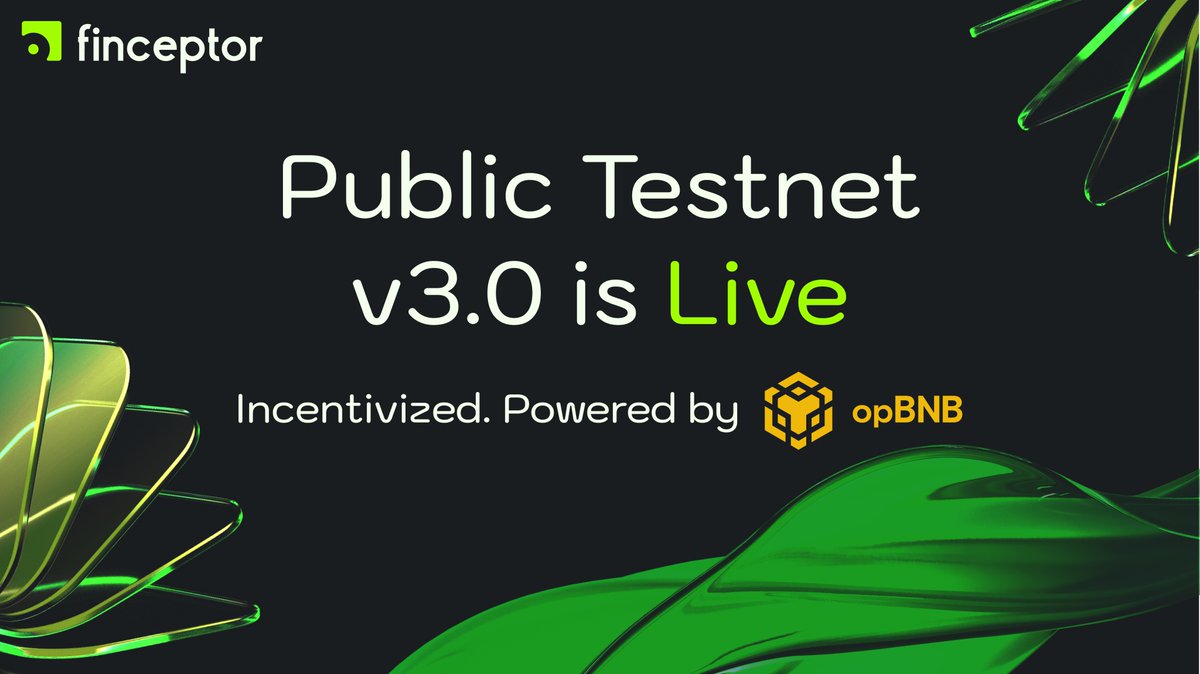 FinceptorApp's tweet image. Public Testnet v3.0 is now available on the high-performance L2 chain, opBNB 💚

Join testnet: opbnb.finceptor.app