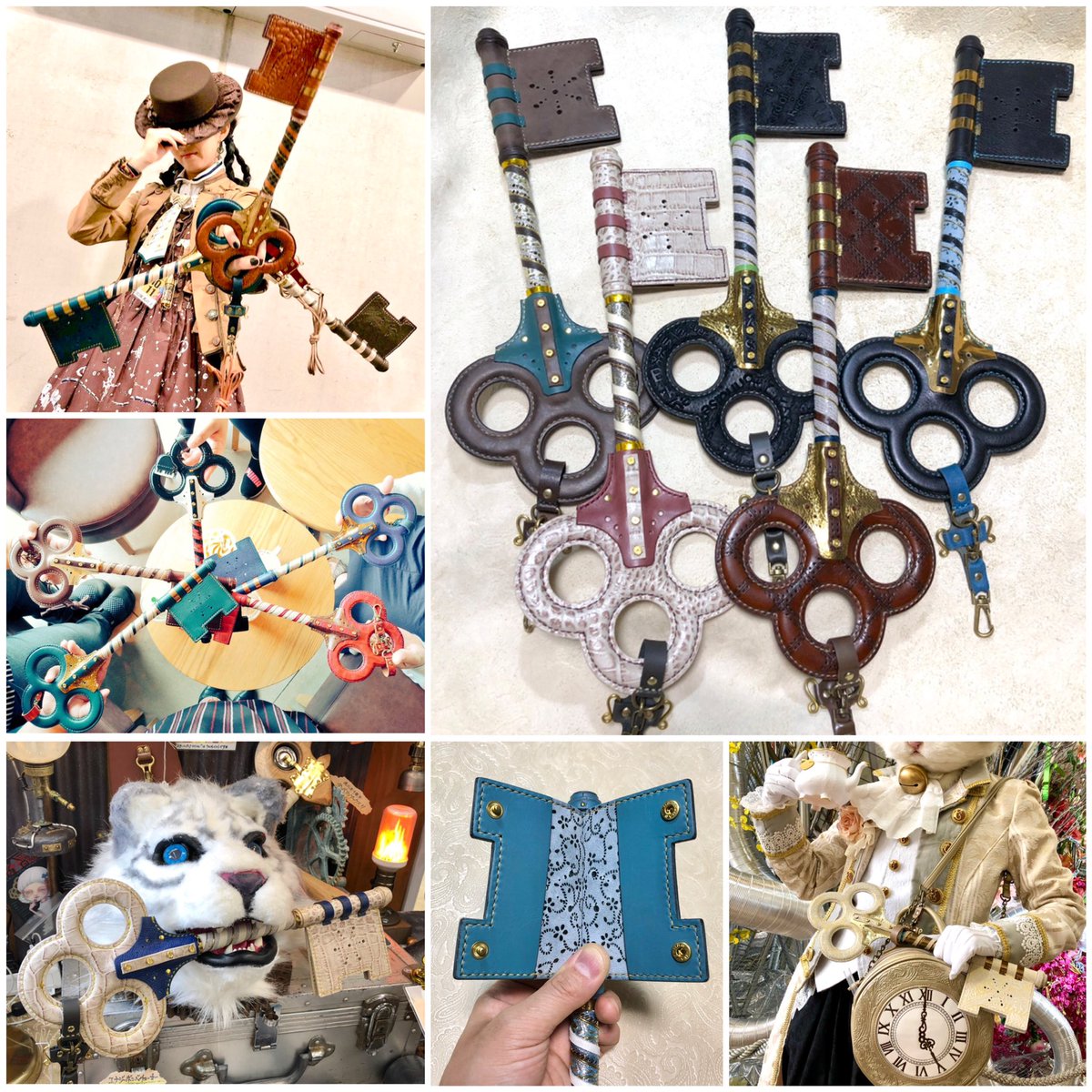 スチームパンクhandmano様魔導の鍵パスケース