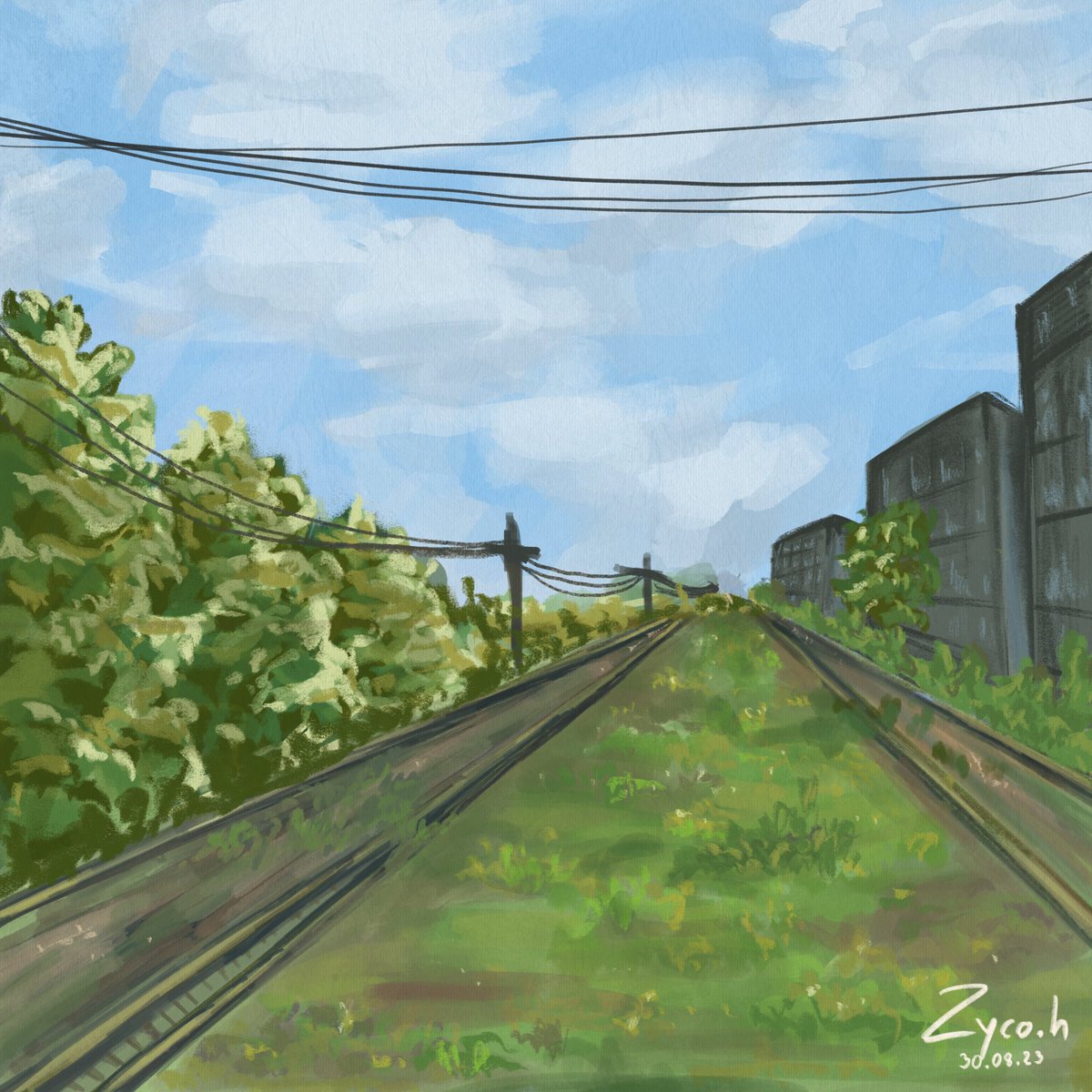 ฉึกฉัก ฉึกฉัก 🛤️🚃 

#art #artist  #artwork #backgroundart  #sunnyday #procreate  #procreateart  #digitalart  #digitalpainting  #paintings  #drawing  #perspectiveart  #arts