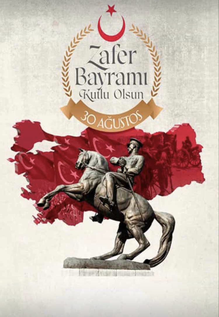 30 Ağustos Zafer Bayramımız kutlu olsun. Gazi Mustafa Kemal Atatürk ve bütün şehitlerimizi saygı, şükran ve minnetle anıyoruz. #30AgustosZaferBayramimiz #30AgustosZaferBayrami #MustafaKemalATATURK #30AgustosBaskumandanZaferi #30Agustos