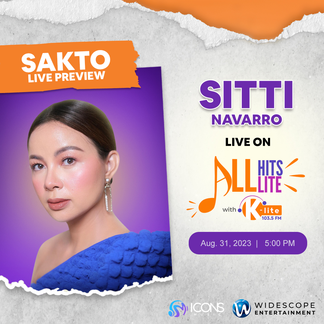 WidescopeEnt's tweet image. Sitti Navarro is LIVE on All Hits K-Lite 103.5 💜

Catch this very special moment! Exclusively, SAKTO single will be heard for the first time on air. 

Tune in with us! 

#KLite #AllHitsLite #KLiteSpotlite #SittiNavarro #Sakto #SaktoStories #WidescopeEntertainment #IconsMusic