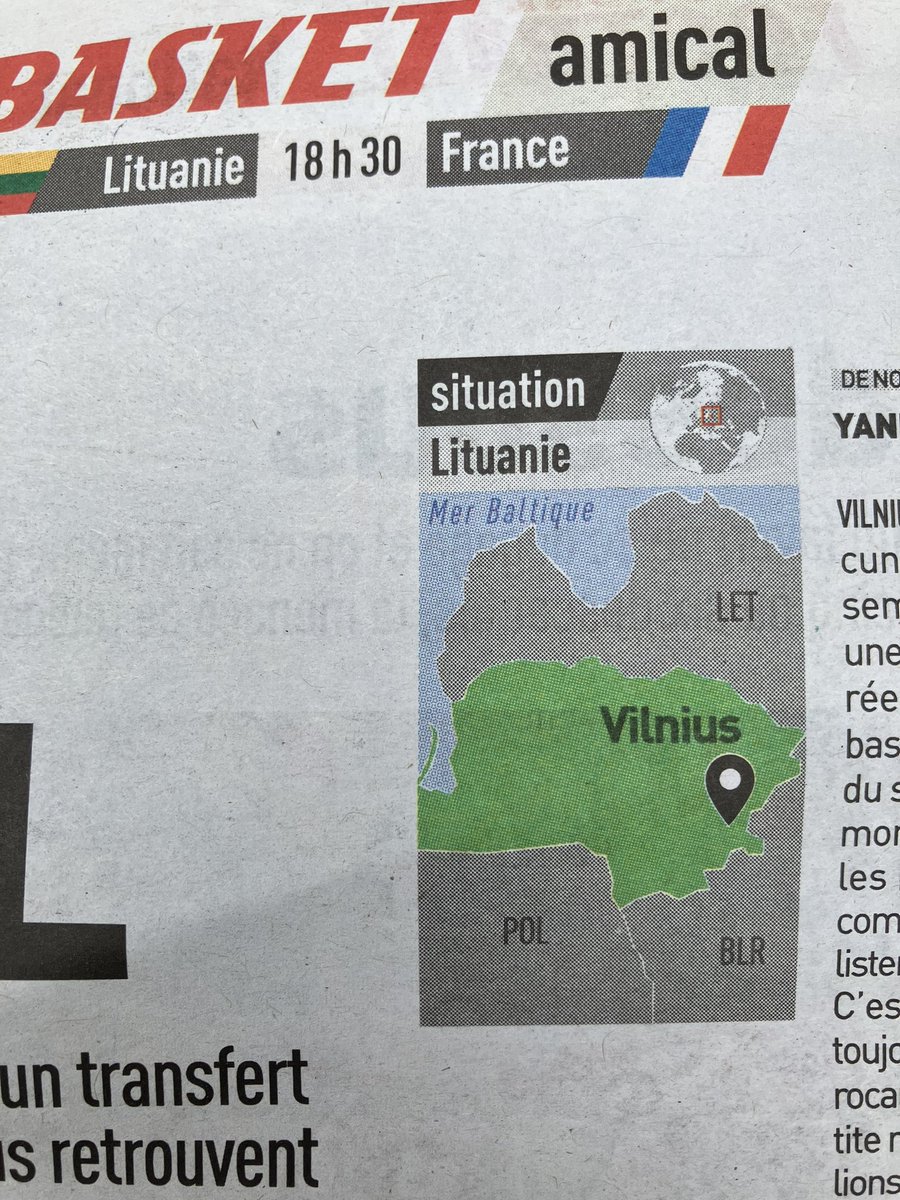 FerusdeGeo's tweet image. Entre l'absence de l'Oblast de Kaliningrad et la submersion de l'Estonie par la Mer Baltique, on est sur un bon #GéoFail du journal que vous aurez sûrement reconnu.