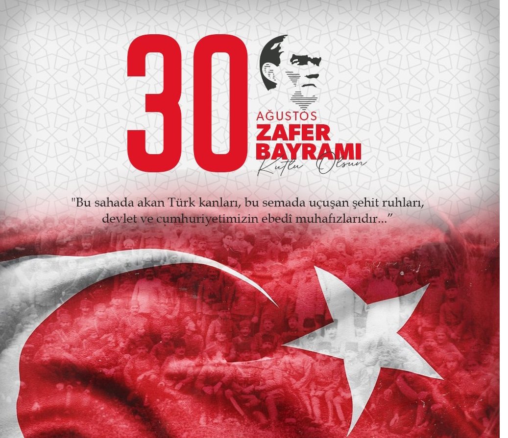 30 Ağustos Zafer Bayramı’nın 101. yıl dönümünde başta Gazi Mustafa Kemal Atatürk ve silah arkadaşları olmak üzere, bütün kahramanlarımızı saygı ve minnetle anıyorum. 

30 Ağustos Zafer Bayramımız kutlu olsun🇹🇷🇹🇷🇹🇷