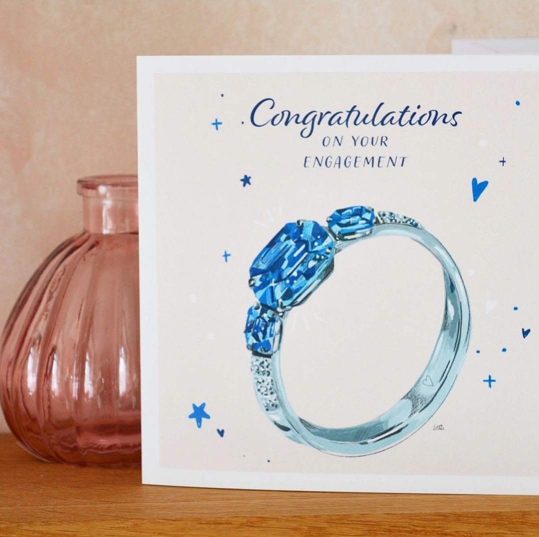Something blue for the wedding season 💍🥂

#wedding #weddingseason #weddings #summerwedding #engagement #engagementcard #greetingscard #greetings #card #illustration #illustratedcard #art #engagementring #ring #weddingring #etsy #etsyseller #etsyuk #eviealicedesigns