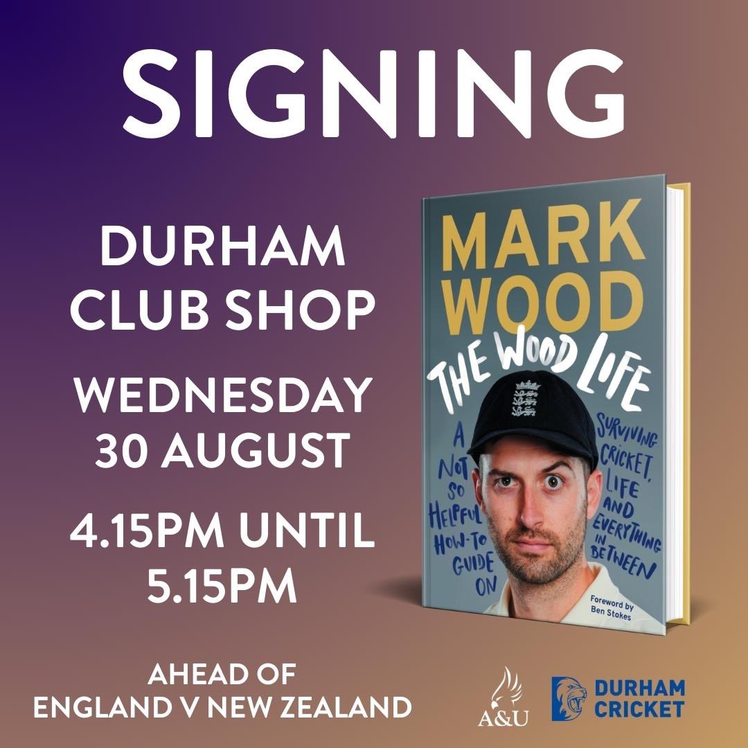 Come and see me today ahead of the IT20 at @DurhamCricket and get a signed copy!