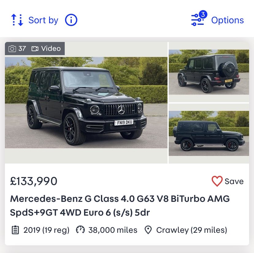 MyWoolwich's tweet photo. Thought I’d check to see how #ULEZ impacts a typical obnoxious #ChelseaTractor…
Mercedes-Benz G Class 4.0 litre petrol G63 V8 BiTurbo AMG
It meets ULEZ emission standards apparently. How does that make sense??? 🤯
#SadiqKhan @TfL @MayorofLondon @SadiqKhan #ULEZExpansion https://t.co/vicANUTsgK