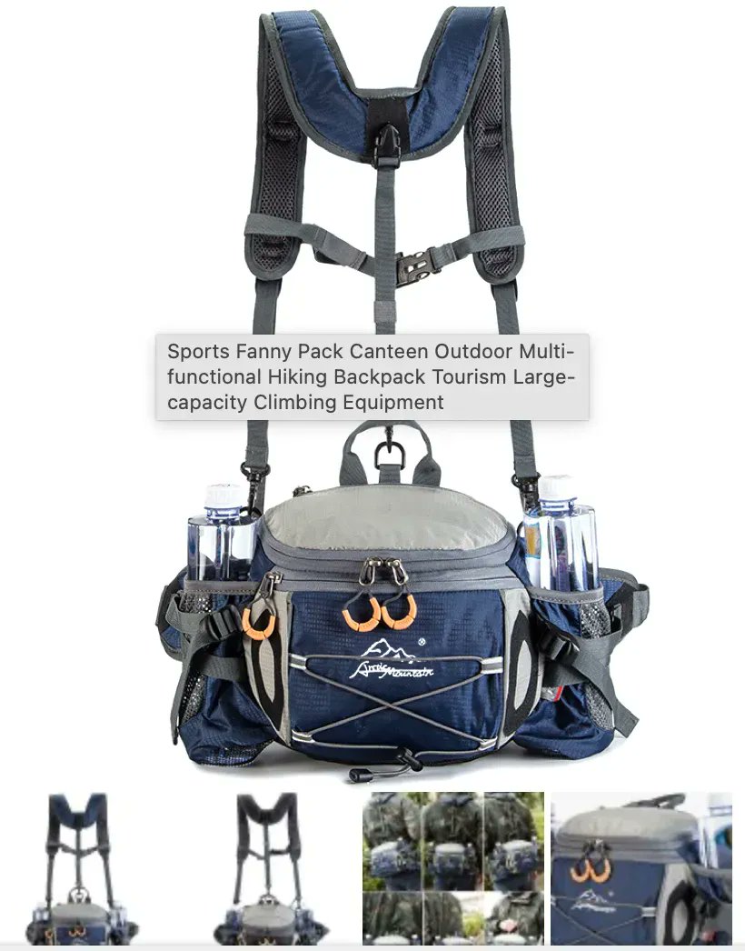Sports Fanny Pack Canteen Outdoor Multi-functional Hiking Backpack Tourism Large-capacity Climbing Equipment 

buff.ly/3DuHOI3

#fashion #waistbag #beltbag #bumbag #fannypacks #bags #accessories #crossbodybag