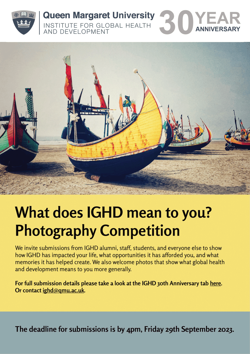IGHD_QMU's tweet photo. Calling all IGHD staff, alumni, students and people interested in Global Health!

As part of our 30th anniversary celebrations we are holding a photography competition to explore what IGHD means to you! 📸

‼️ More information here: 
https://t.co/tiUJD3BROC
ighd@qmu.ac.uk https://t.co/pAPLIws1dJ