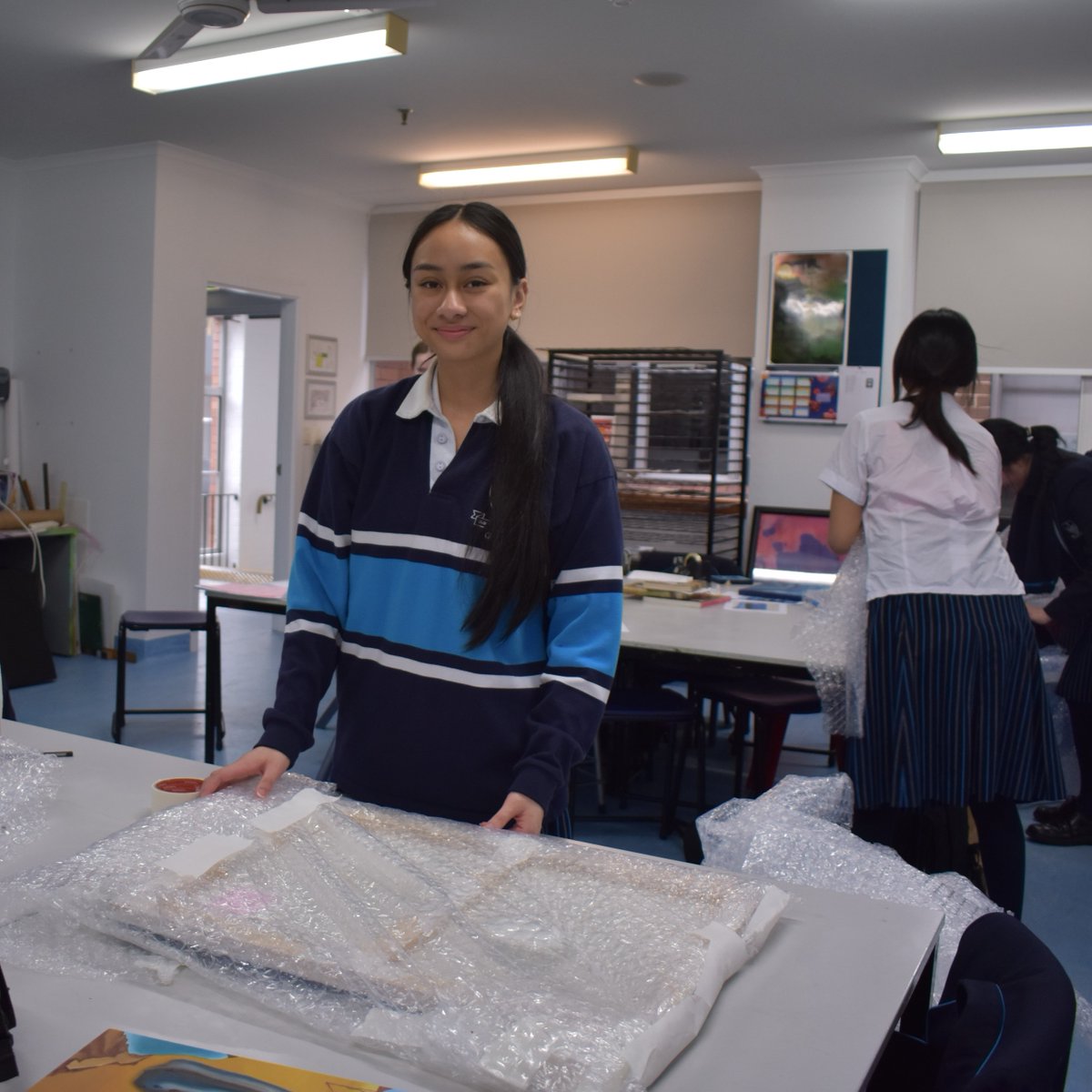 Today our Year 12 Visual Arts students were busy preparing their HSC Bodies of Work for the NESA marking centre at Homebush. Each piece and panel is labelled and carefully packed, ready for pick-up, delivery and marking. #classof2023