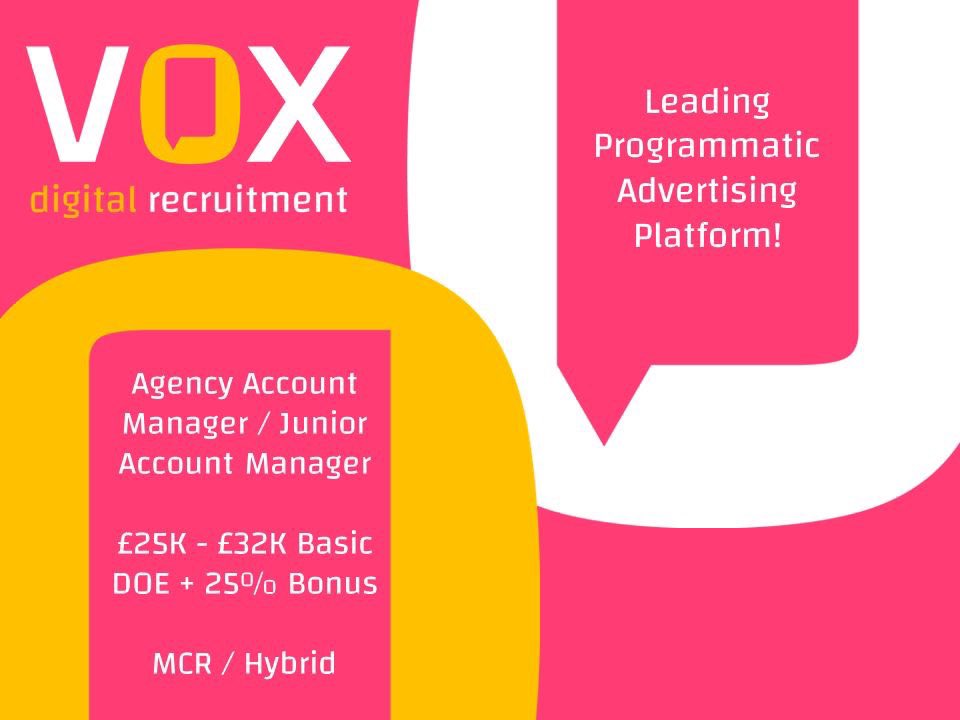 Brilliant opportunity for an Agency /Jnr Agency AM to join a leading programmatic platform!

voxrecruitment.com/vacancies/agen…
