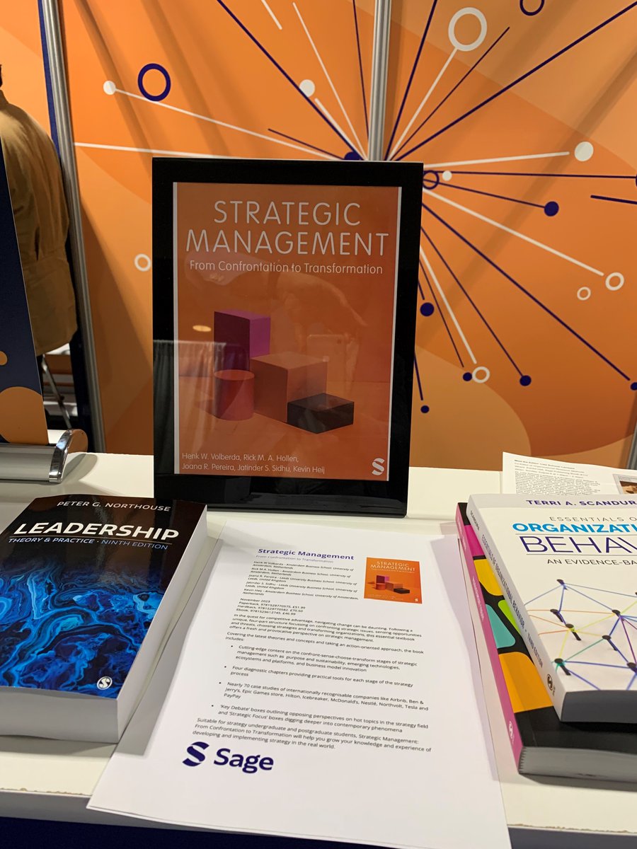 So nice to see our forthcoming Textbook 'Strategic Management: From Confrontation to Transformation' (Sage) showcased at the Book Exhibition at the Academy of Management in Boston #Strategy #aom2023 #Sage