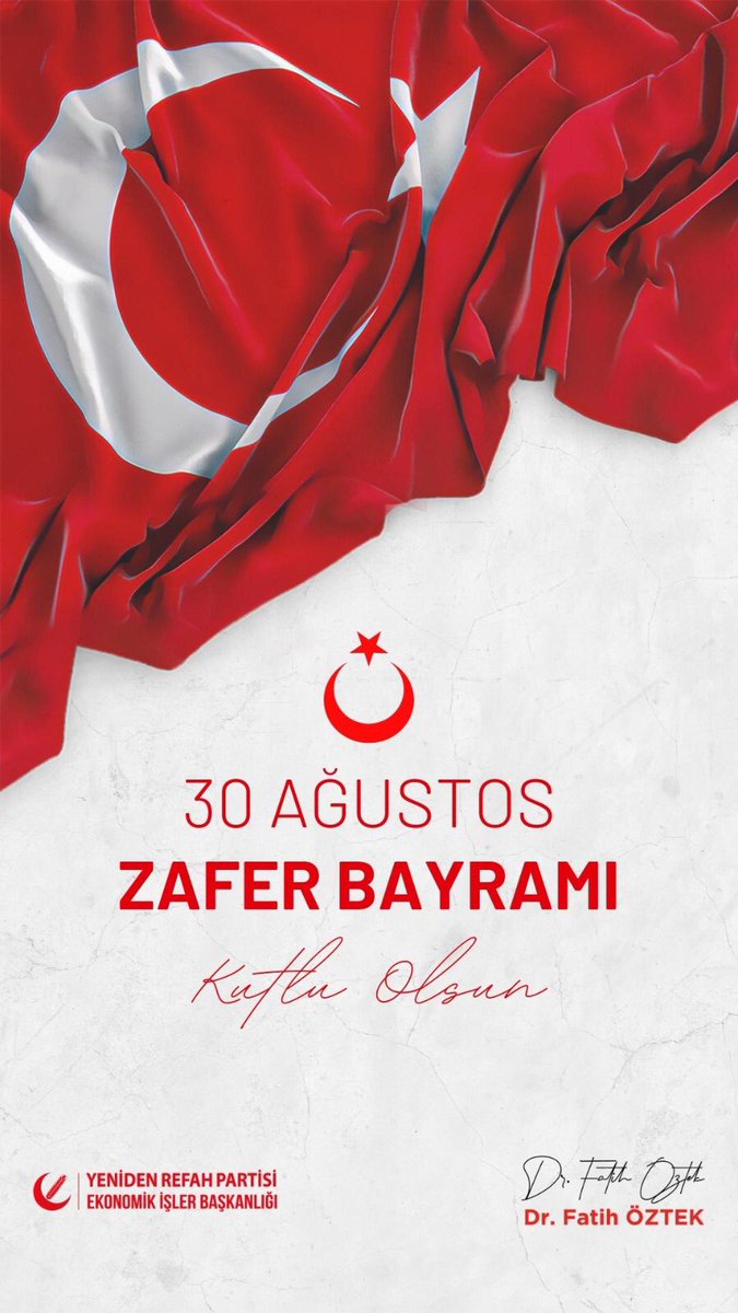 Bugün, 30 Ağustos Zafer Bayramı'nın 101. yılını kutlarken, milletimizin gösterdiği eşsiz kahramanlıkla yazılan bu destanda emeği olan herkesi hayırla ve minnetle anıyorum. Geçmişimizin büyük zaferleri, bugünkü kararlılığımızı beslemeye devam ediyor. 

#30Ağustos #ZaferBayramı