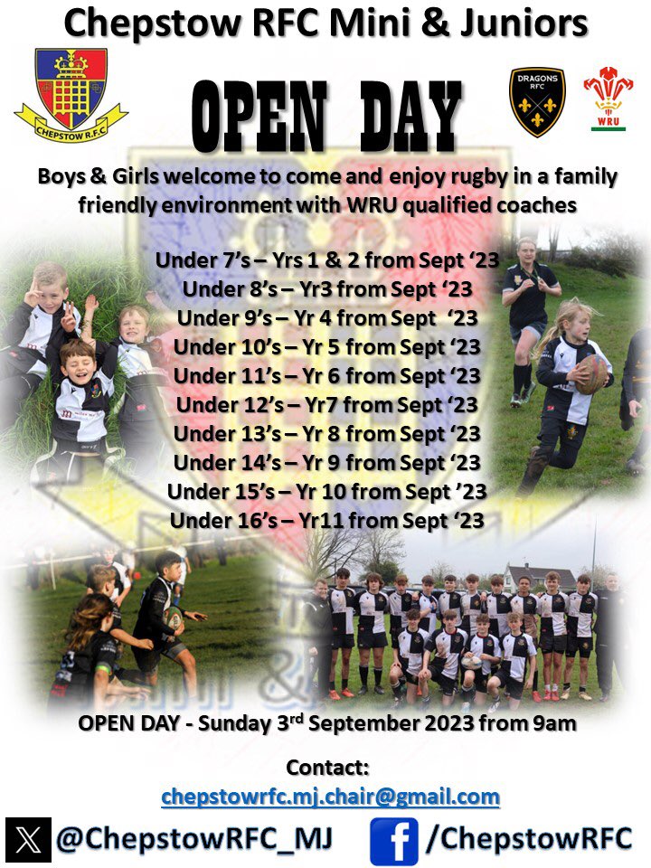 The new season is nearly here…

Any budding rugby stars who want to join a great family inclusive club come on down this Sunday…

<a href="/PEchepstow1/">PE@chepstow</a> <a href="/wyedeanpedept/">Wyedean PE</a> <a href="/StMarysRCSch/">St Mary's RC Primary</a> <a href="/PembrokePrimary/">Pembroke Primary</a> <a href="/thedellschool/">The Dell Primary School</a> @shirenewtonsch <a href="/ThornwellSchool/">Thornwell Primary</a> 

<a href="/DRA_Community/">DRAGONS RFC COMMUNITY 🐉</a> <a href="/GMG_DistrictA/">District A GMG</a>