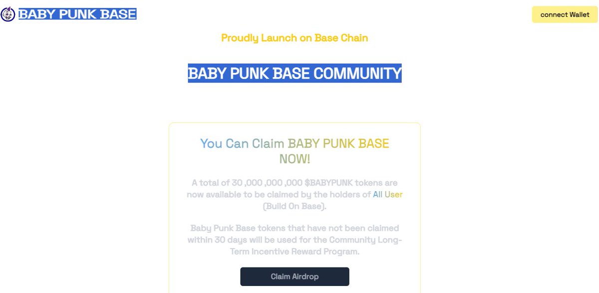 Oi Oi Oi....
Are You Ready To Masiv BABYPUNK Drops??

We've just set up for our Airdrop website.

When and where, wait for our next announcement in the very near future.

#BabyPunkBase #BuildOnBase #Airdrops #AirdropAlert