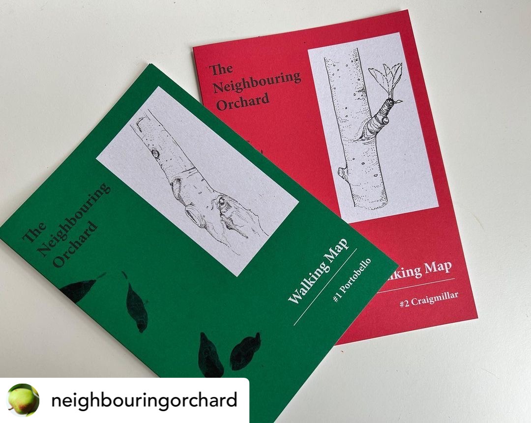 annielord's tweet photo. Join me in Portobello this Saturday 2nd September 2-4pm to launch the new Neighbouring Orchard Walking Maps designed by @David_Lemm. We'll visit some apple trees, hear some readings and have a nice meander! Book a free place here:  https://t.co/LVdIo7lXma @artwalkporty https://t.co/7FUSqROvK5