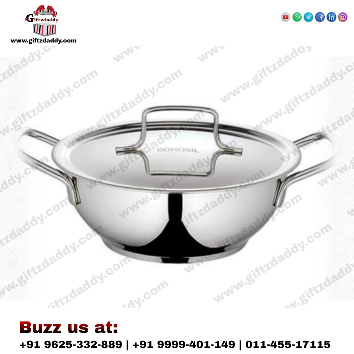 giftzdaddy's tweet image. Borosil cookfresh deep kadhai with lid (1.8 ltr), Buzz us at:.+91 9625-332-889 | +91 9999-401-149 | 011-455-17115.

linkedin.com/company/giftzd…

giftzdaddy.com

wa.me/qr/4FMI777HGTN…



facebook.com/profile.php?id…

#giftzdaddy #cookfresh #corporate