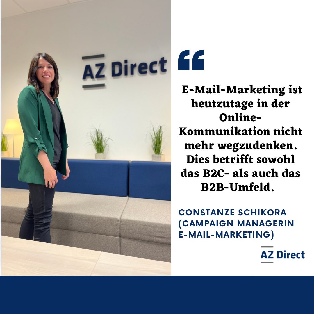 DirectAz's tweet image. 𝐆𝐞𝐭 𝐭𝐨 𝐤𝐧𝐨𝐰 𝐨𝐮𝐫 𝐭𝐞𝐚𝐦! 🤝

Unser Kollegin Constanze Schikora über B2B E-Mail-Marketing, ihr Aufgabenspektrum als Campaign Managerin und warum der Tennissport der für sie ideale Ausgleich zum Job ist. 📲📩🎾 

az-direct.com/site/aktuelles…