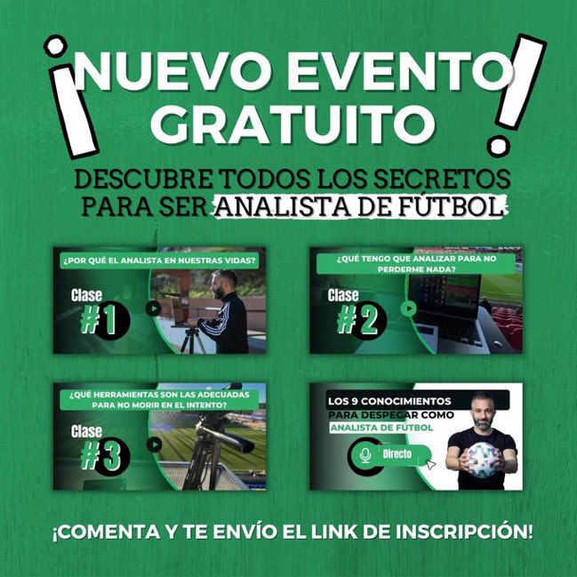 Amigos/as del mundo fútbol.
Nosotros ya estamos formados en el curso de Dani como analistas, un curso para empezar desde cero y crecer y formarte como analista.

¿Quieres conocer de que hablamos? Es gratis 

go.hotmart.com/O86300561C?ap=…