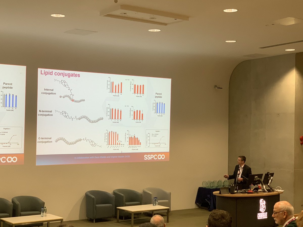 A future facing talk by Marc Devocelle @RCSI_Irl @SSPCentre working to develop novel approaches for greener peptide synthesis. So important given the growth of peptide based therapeutics.