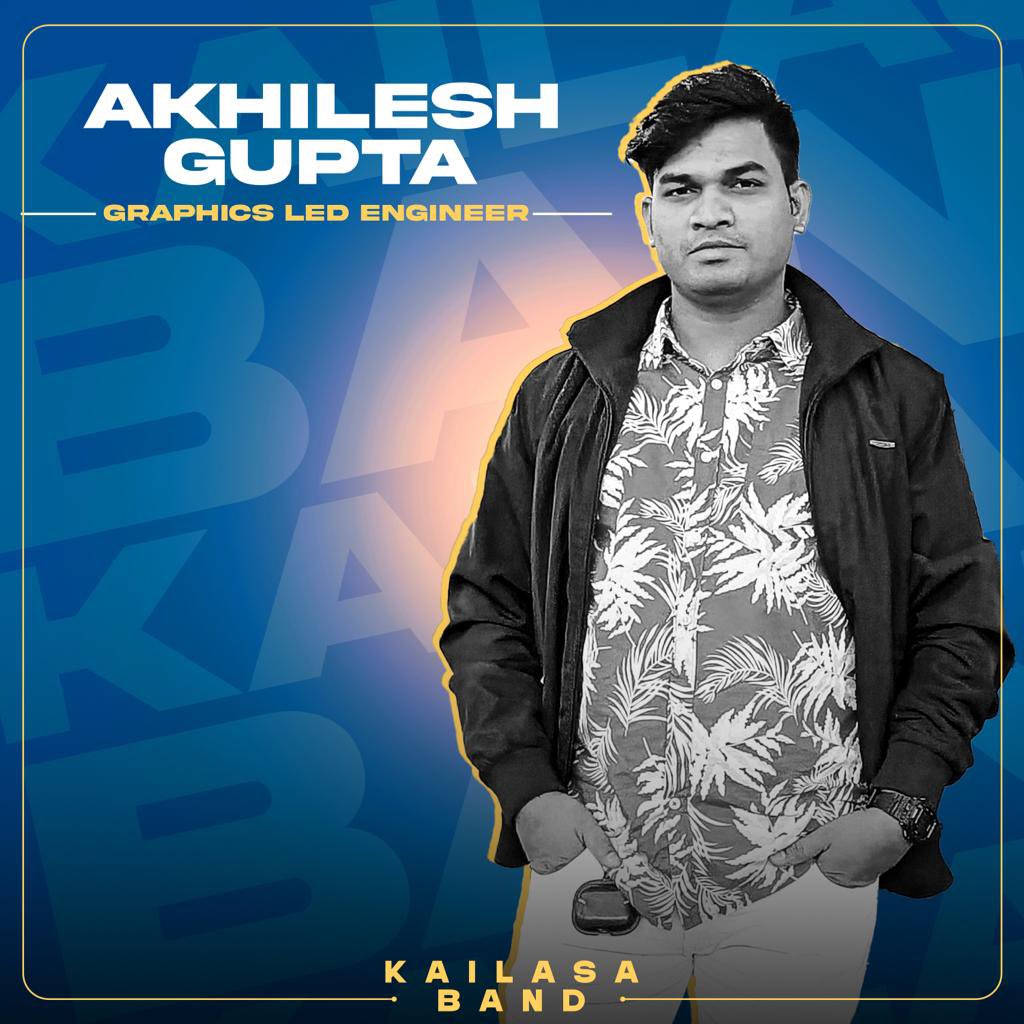 bandkailasa's tweet image. Meet the LED wizard Akhilesh Gupta, our talented LED graphic designer in @bandkailasa . His creative touch brings our performances to life with vibrant LED backdrops. When he&apos;s not crafting visuals, he&apos;s making reels and spreading good vibes. #LEDGraphics #CreativeMaestro