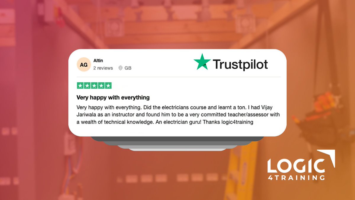 Logic4training's tweet photo. β We love hearing your feedback β
Hear from one of our Electrical students Altin β‘οΈ
We look forward to hearing how you get on with your new trade.
Let us know how your training went via Google Reviews or Trustpilot.
#logic4training #student #review #trustpilot https://t.co/C6J1ljVWOr