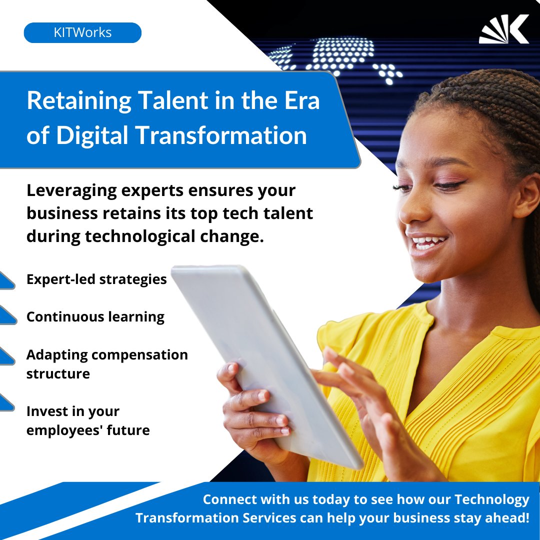 kitworks4tech's tweet image. Leverage our expertise in retaining top talent, adapting to evolving tech trends, and optimising compensation structures. 

Let&apos;s build a future-ready workforce together! 

bit.ly/3cTYlew

#techtransformation #retainingtalent #outsourcedcto #digitaltransformation